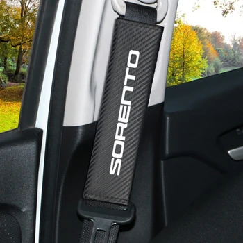 

2pcs/set Carbon fiber Seat belt Shoulder Pads covers emblems for KIA SORENTO 2011-2018 Accessories Car-styling