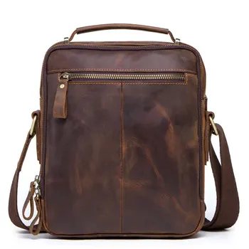 

Shoulder Bag Small Bag Messenger Bag Men's Small Square Bag 2019 Men's Boutique Vintage Leather Casual Crazy Horse Leather Bag