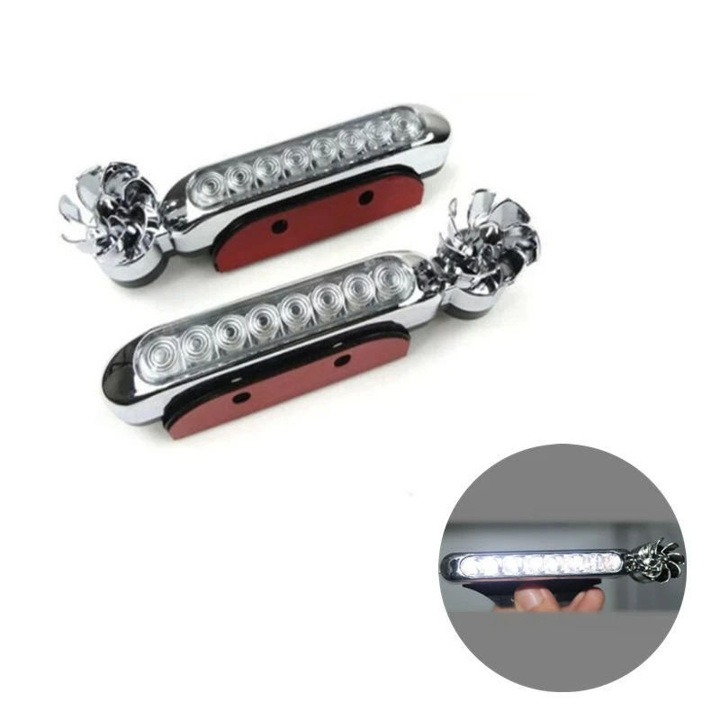 

2Pcs Wind Energy No Need External Power Supply Car Daytime Running Lights 8 LED DRL Daylight Headlight Lamp