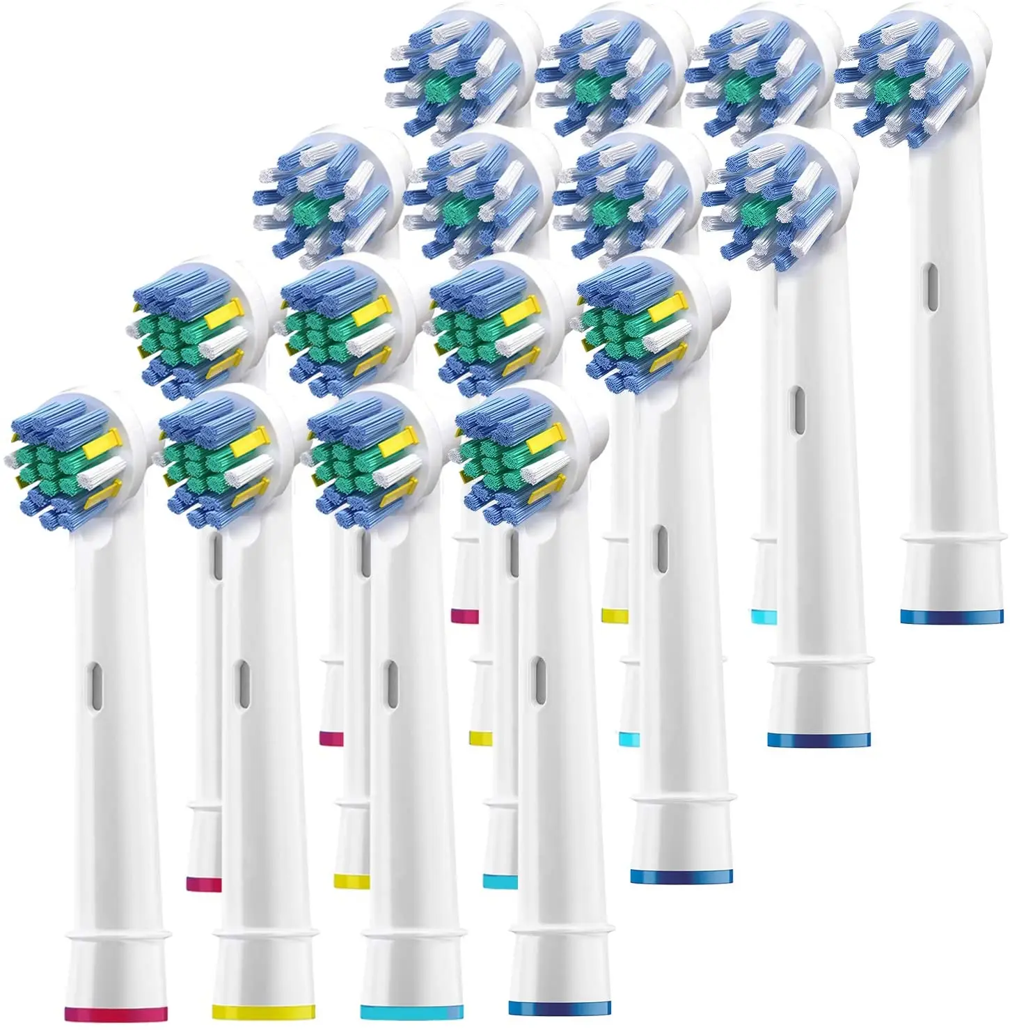 16pcs Brush Heads for Oral B Electric Toothbrush 8 Cross & 8 Floss Fits