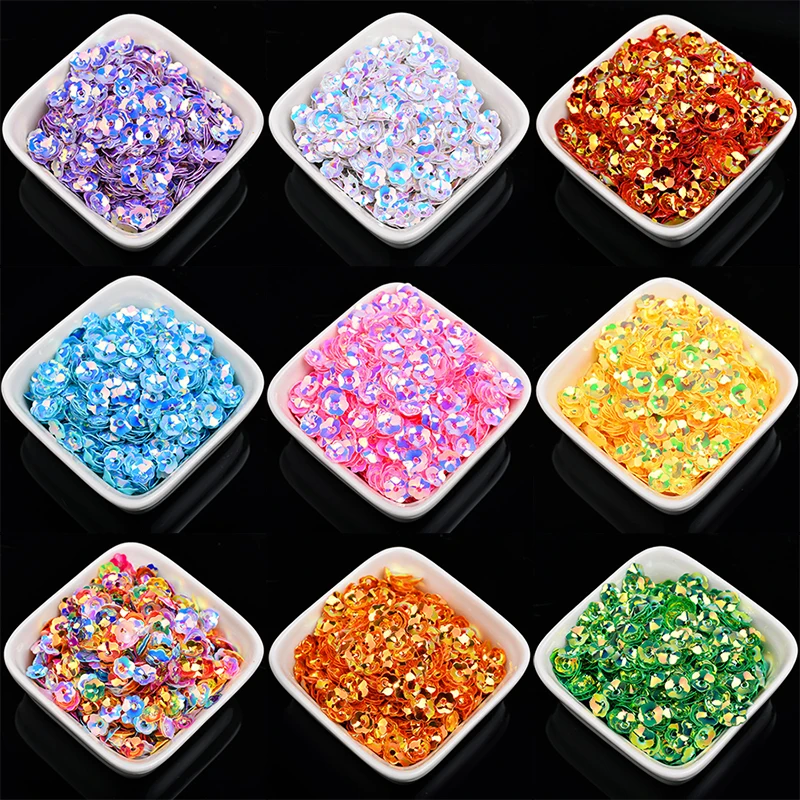 Sequins For Crafts Sequin Embroidery Accessories Sequin Sewing Accessories Sequins Accessories 1000pcs 6mm rose Flowers ab colors AAA grade shiny flatback Loose Sequins Paillettes Clothes Sewing Wedding DIY Craft pk