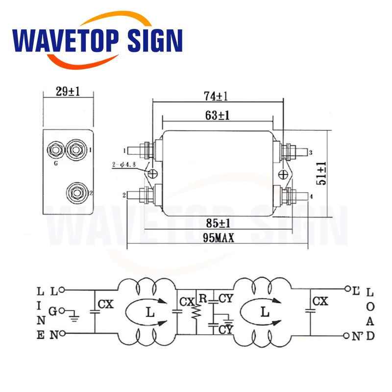 CANNY WELL CW4L2 20A T EMI однофазный Двухсекционный фильтр мощности 10A 6A T|filter|filter powerfilter emi |