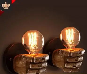 Fist resin bedroom bedside decorative wall lamp LOFT retro creative restaurant bar corridor wall lamp lighting