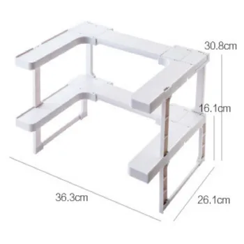 

Kitchen Adjustable Rack Kitchen Corner Stackable Shelf Spice Rack Countertop Organizer Multi-tool Jar Shelf Organizer Cabinet