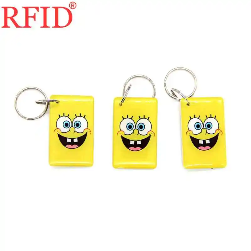 ID 125 кГц EM4305 EM4205 Перезаписываемый RFID брелок для ключей с мультяшным значком, водонепроницаемый брелок для ключей, карта контроля доступа 1 шт - Цвет: 3pcs Yellow