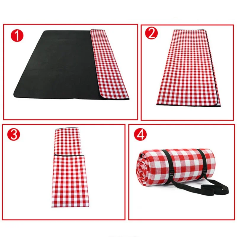Beautiful Red & White Foldable Picnic Mat 200CM • Sadoun Sales