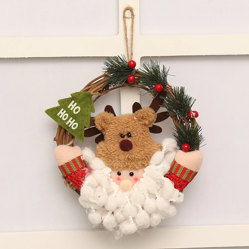 

Santa Snowman Reindeer Garland Christmas Hanging Decor Crafts Christmas Tree Wreath Pendant