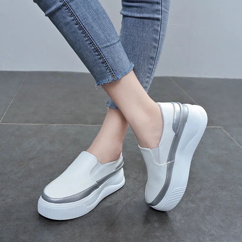 

Slip On Black Chunky Trainers Women Shoes Casual Spring Woman Platform Shoes White Damen Sneaker Platform Women Vulcanize Shoes