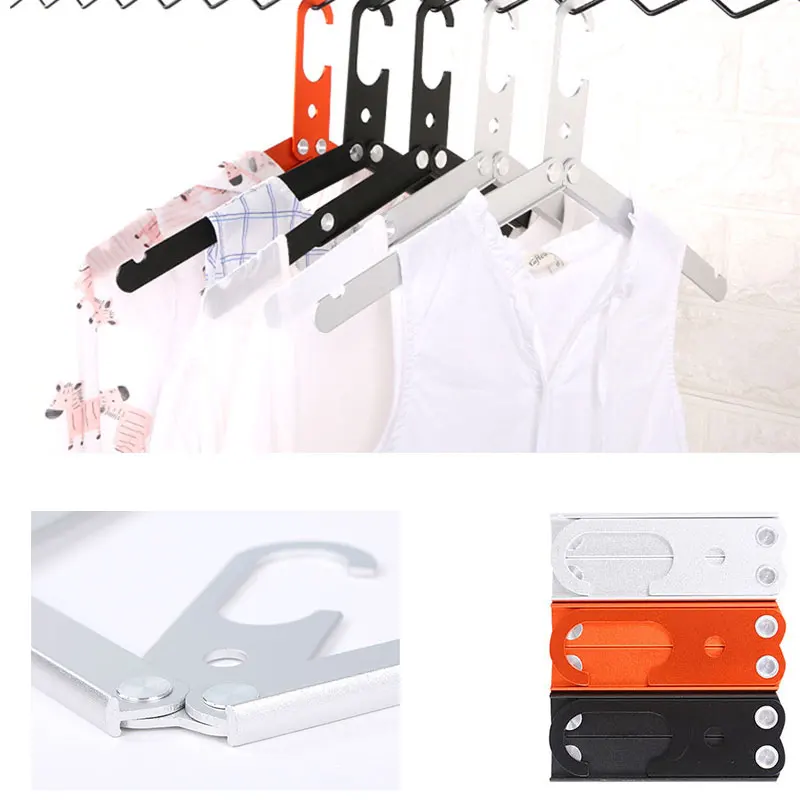 

Outdoor travel aluminum alloy multi-purpose folding hanger Simple portable metal magic non-slip drying rack