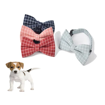 

Miflam Pet Harness Plaid Bow Collar For Small Dogs Schnauzer Collar Pet Colorful Plaid Collars Puppy Bow Tie Cat Handsome Collar