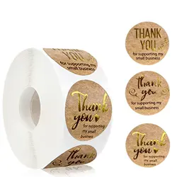 Autocollants merci de votre soutien pour ma petite entreprise, 500 étiquettes par rouleau, décoration pour emballage cadeau, étiquette autocollante L 