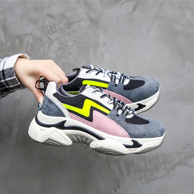 

Small Lightning Reflect Light Dad Shoe Woman 2020 Season Single All-match Shoes Exceed Rush Color Sneakers