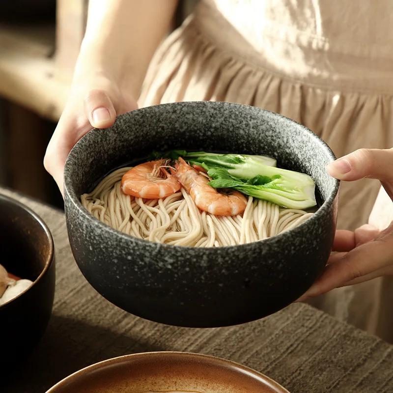 Large CapacityJapanese Creative Instant Noodle Bowl Ceramic Ramen Millet Porridge Beef Soup Household Tableware | Дом и сад