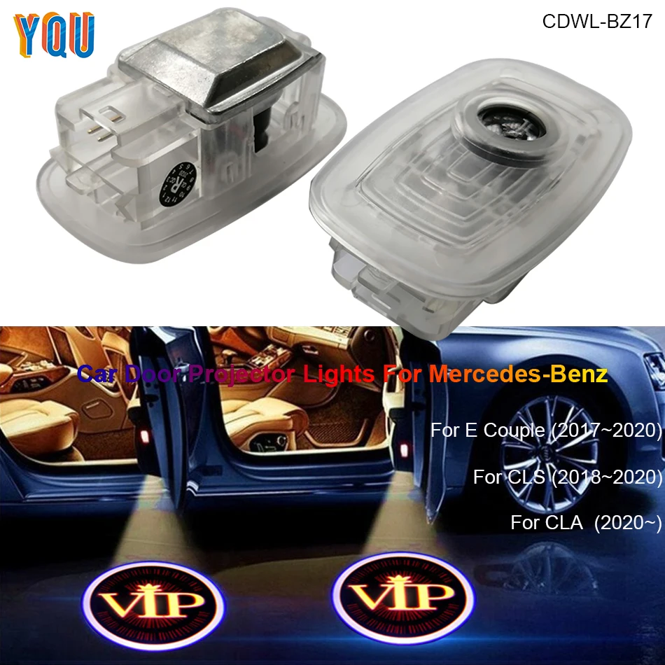 

For Mercedes Benz CLA CLS E Couple LED Car Door Projector Light Auto Interior AMG Logo Lights Accessories Luces Para Coche Carro