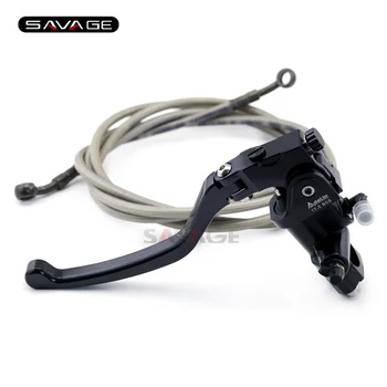 

Left Radial Master Cylinder Brake System Brake Lever & Hydraulic Brake Oil Hose Steel Braided Motorcycle Stunt Bike Universal