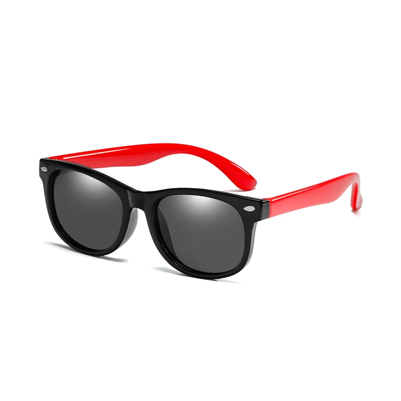 Гибкие поляризованные детские солнцезащитные очки, детские черные солнцезащитные очки для маленьких девочек и мальчиков, солнцезащитные очки, очки, От 2 до 11 лет, детские очки - Цвет линз: Black Red