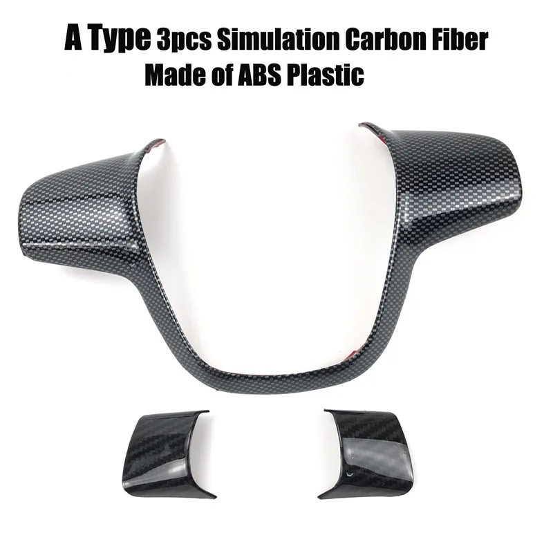 Автомобильный Стайлинг, накладка на руль, наклейка, декоративный чехол для Ford Focus 3 MK3(2012-)/для KUGA 2013 - Название цвета: A Type Carbon 3pcs