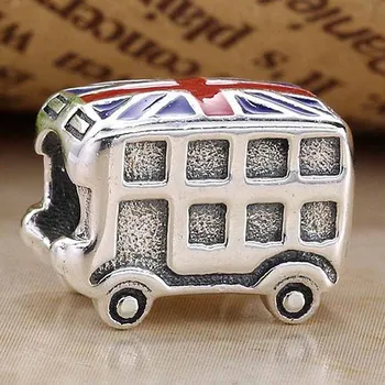 

Original Enamel London Double Decker Bus Beads Fit 925 Sterling Silver Bead Charm Bracelet Bangle Diy Jewelry