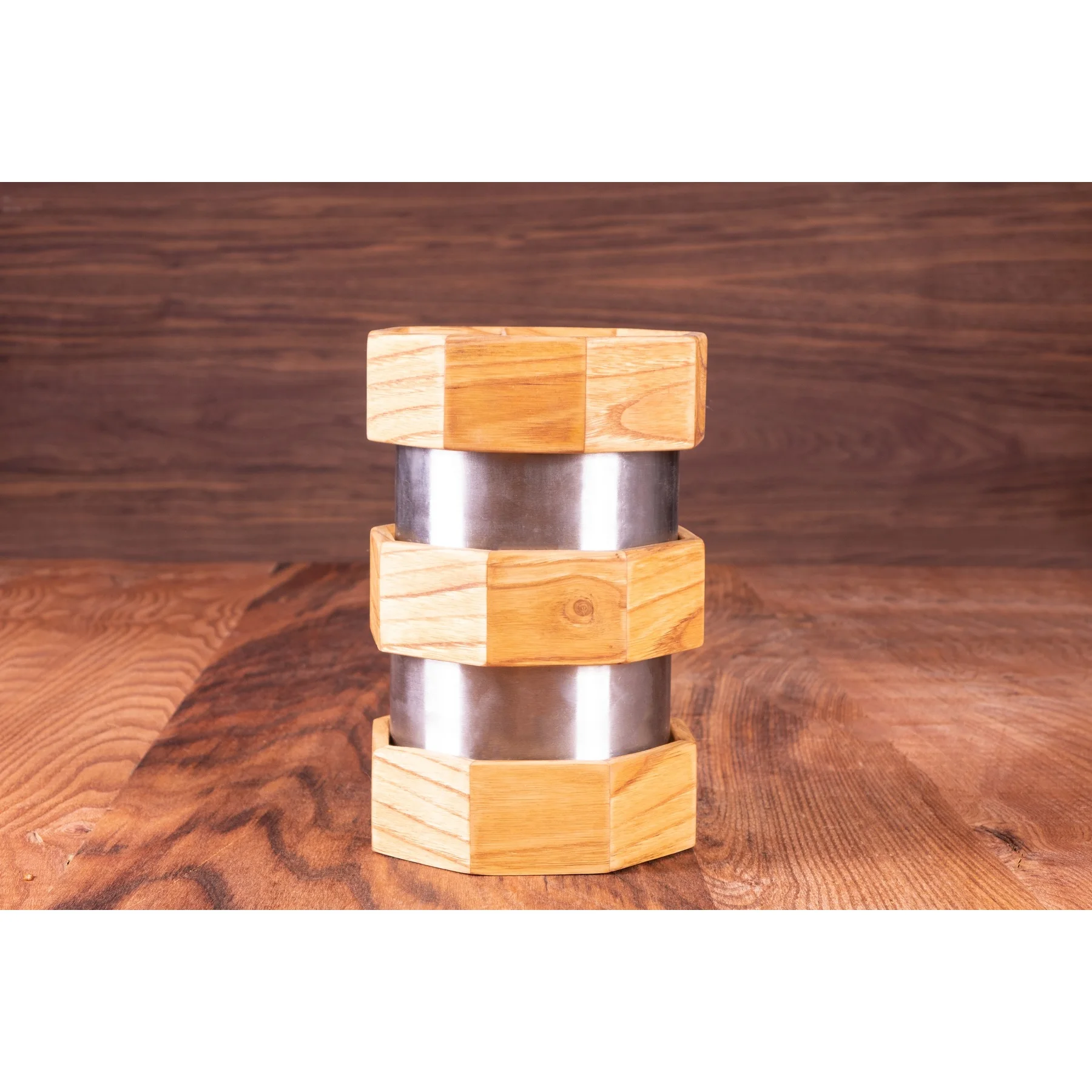 

Hexagon Puzzle Riser Chestnut Luxury %100 Hand Made