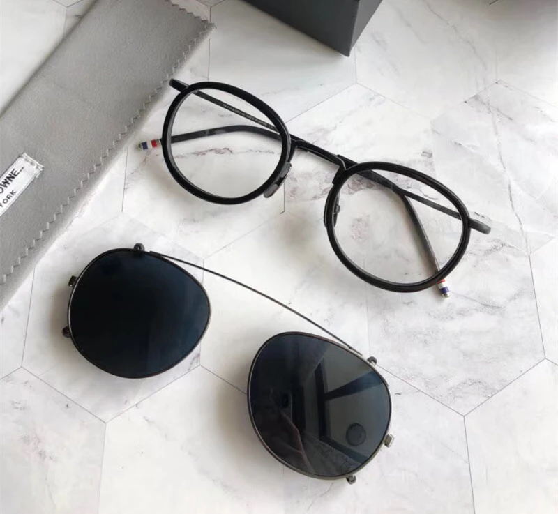 Винтажные круглые очки TB710, оправа для очков, оптические очки, оправа для мужчин и женщин, фирменная оправа для очков с зажимом, поляризованные солнцезащитные очки