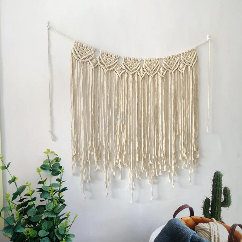 

Hoho Decor-Macrame Тканая настенная подвеска, богемное домашнее геометрическое искусство, красивое украшение комнаты в общежитии