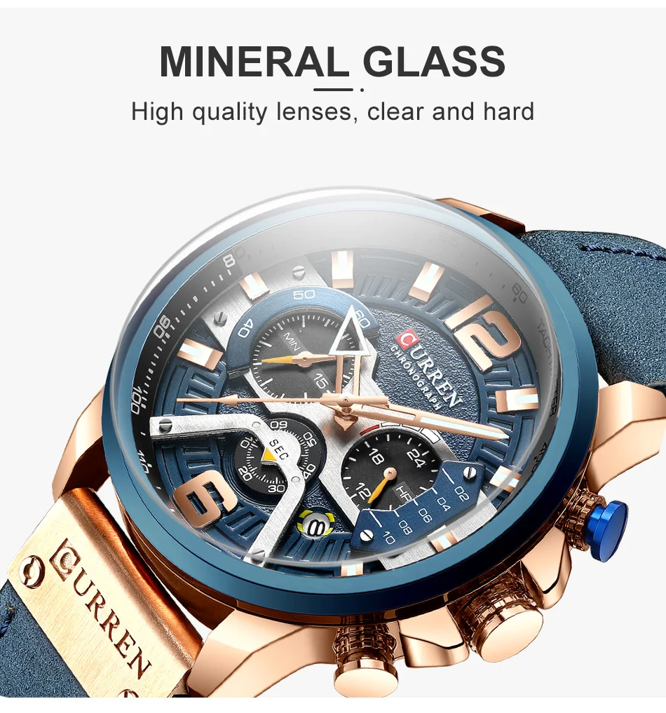 CURREN Men Luxury Brand Sports Watches Military Watch Men Army Leather Male Date Quartz Watch Relog