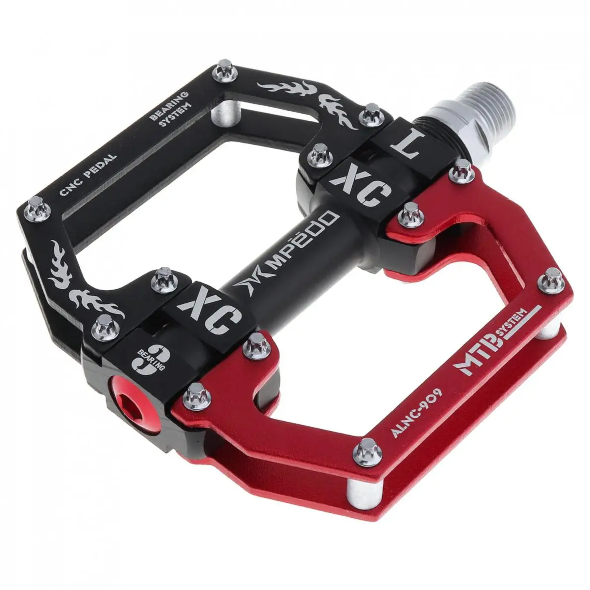 3 Bearings Ultralight Bicycle Pedals Aluminum Body Axle Cycling Pedals Sealed with Anti-skid Nails for Mountain Bike