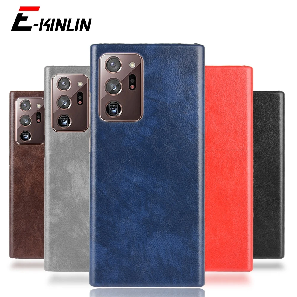 best case for samsung Litchi Leather PC Back Cover For Samsung Galaxy Note 20 9 10 S9 S10 S10E S20 FE Lite Ultra Plus 5G Shockproof Phone Case samsung silicone