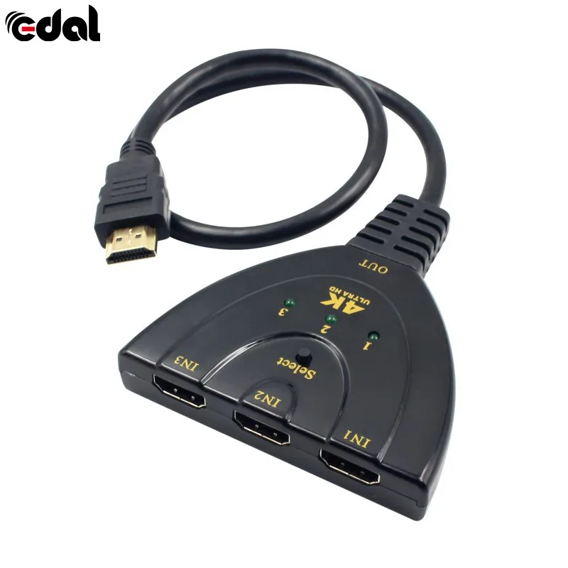 4K* 2K 3D Мини 3 переключатель порта HDMI 1.4b 4K Выключатель HDMI делитель 3 в 1 выход порт концентратор для HDTV DVD