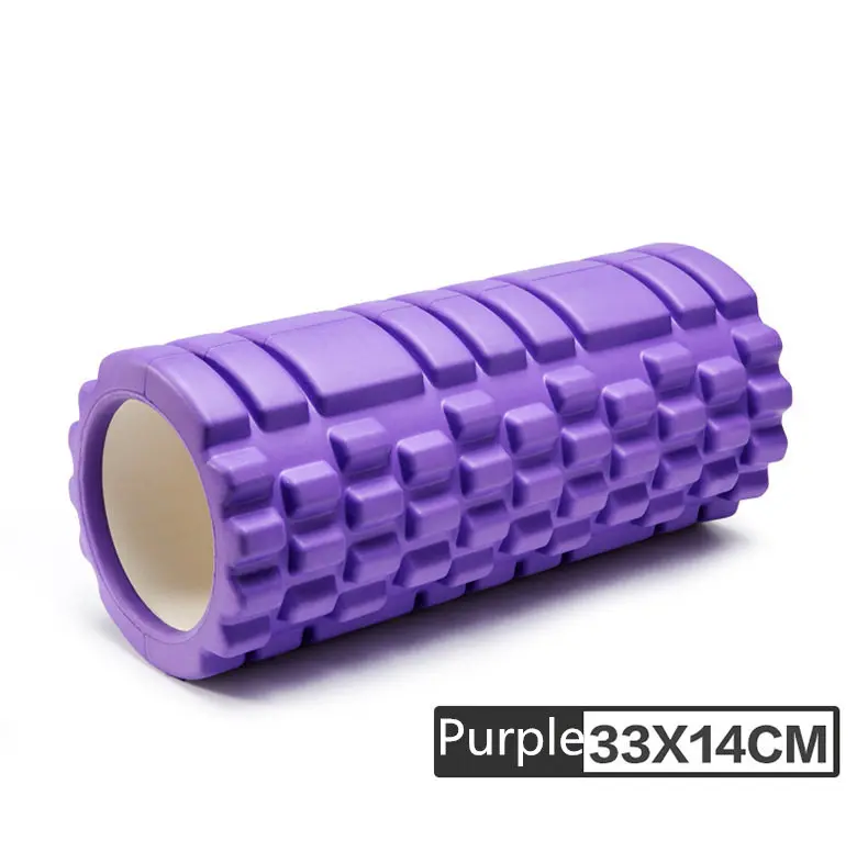 purple Колонка для йоги Фитнес Пилатес Йога Пена роликовые блоки поезд тренажерный зал массаж сетка триггер точка терапия физио упражнения - Цвет: purple