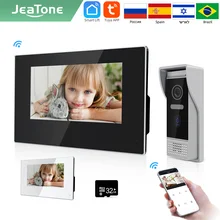 

Jeatone Tuya smart 7 inch IP WIFI video intercom for home Motion Detection Monitor Doorbell 720P/AHD 32G Door Phone White/Black