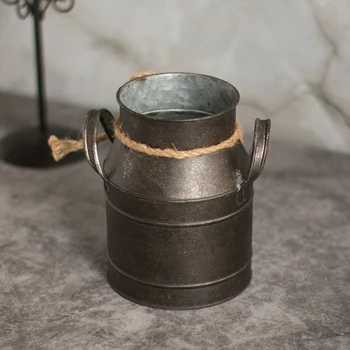 

Garden Metal Plant Pots Vintage Milk Churn Bucket Flower Holder Tree Planters Flower Pot Home Garden Office Desk Succulent Plant