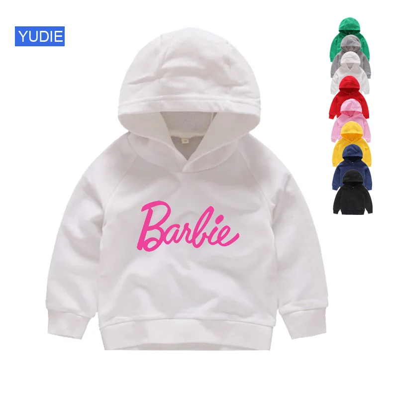girls Hoodies white Футболка для девочек; хлопковая одежда для малышей Kawaii; милые топы с короткими рукавами; детские толстовки с капюшоном; Свитшот; teeTops; Модная одежда для малышей - Цвет: girls Hoodies white