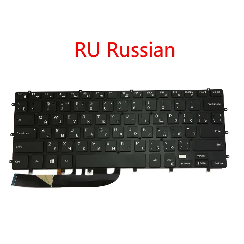 Клавиатура для ноутбука DELL 15 9550 9560 5510 5520 7568 с подсветкой английский (США) RU Русский
