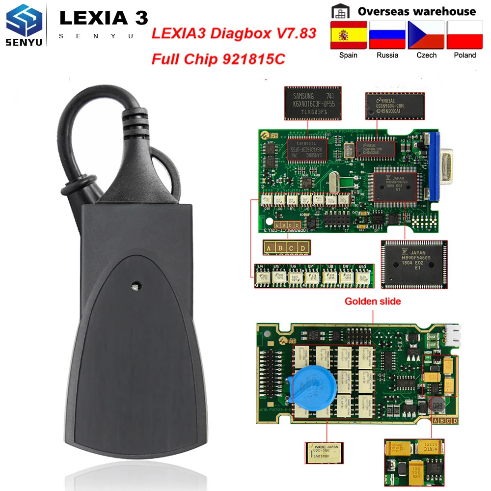Сканер диагностический Lexia 3 OBD2 для Citroen/Peugeot полный чип 921815C PP2000 Diagbox V7.83|reader 2008|elm327