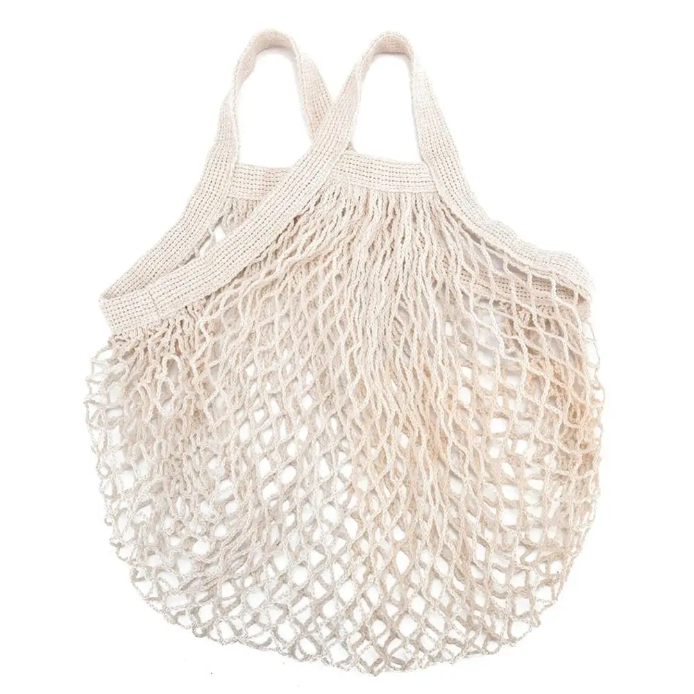 

1PCS Large Cotton Totes Shopping Bags foldable Mesh Net String Shopping Bag Reusable Shopping bags Fruit Storage Handbag