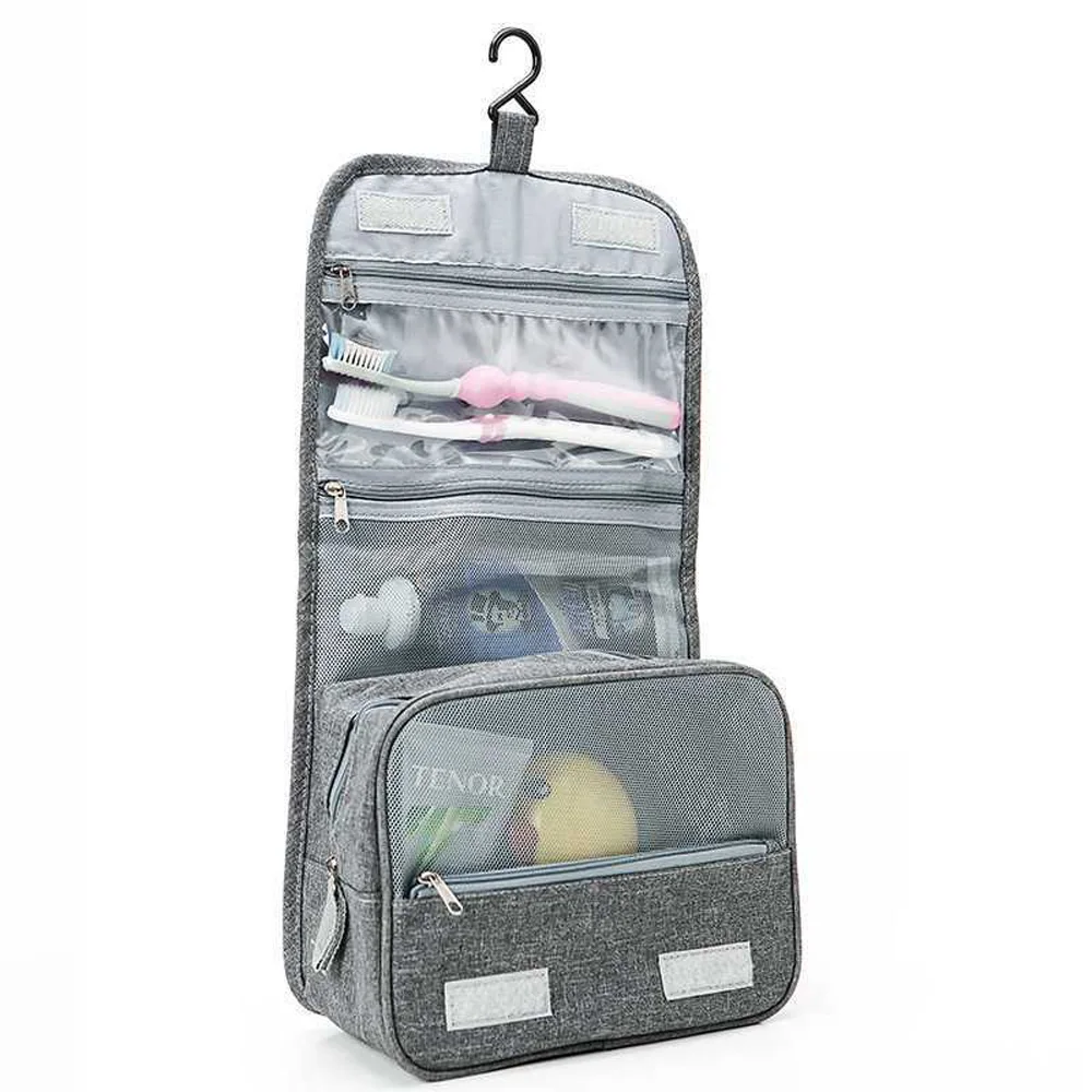 New Large Capacity Cosmetic Storage Bag Polyester Multifunction Travel Portable Cosmetic Bag Hanging Organizer Toiletry Pouch