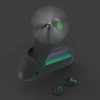 

F7 Fan Design TWS Earphone Bluetooth 5.0 LED Power Display Mini Wireless Earphones Waterproof Headset With 3500 mAh Charging BOX