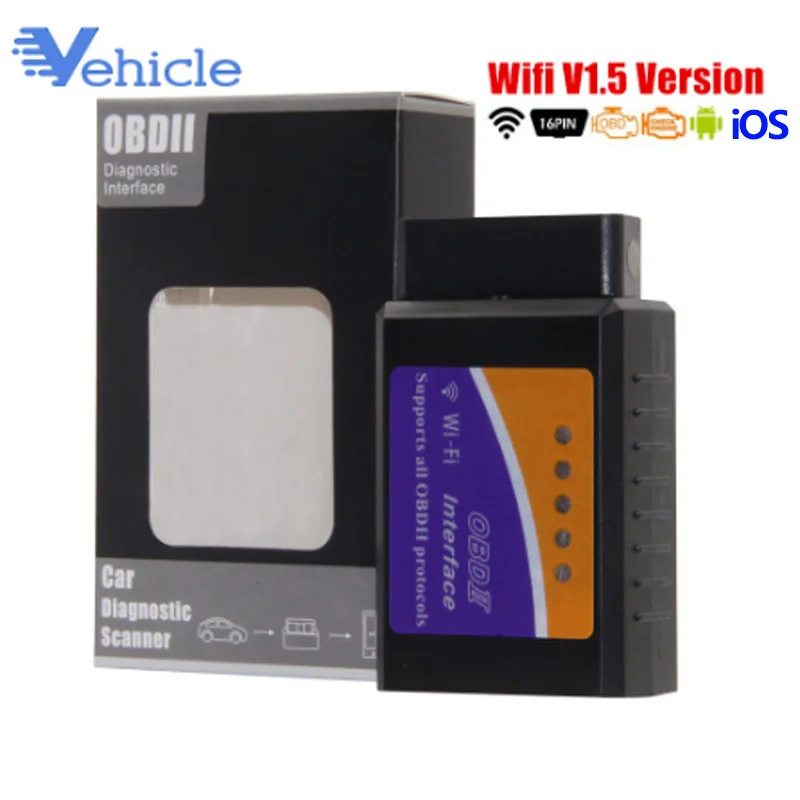 Wi-Fi ELM327 автоматический диагностический сканер OBD2 диагностический инструмент Горячая ELM 327 wifi OBDII сканер V1.5/V2.1 беспроводной для Android/IOS
