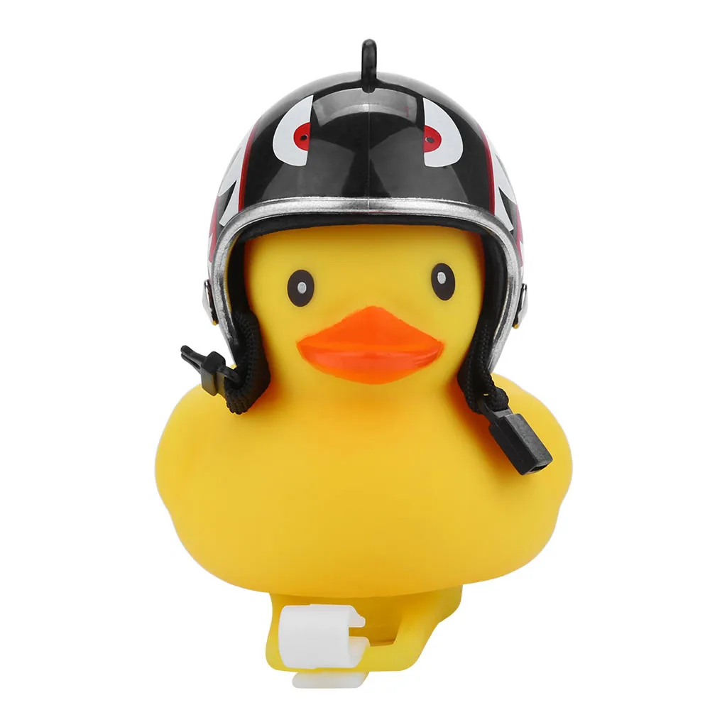 Clearance 1pc Cartoon Yellow Silica Little Duck Helmet Head Bicycle Light Shining Mountain Bike Handlebar Duck Head Light Bell Accesso#PY6 5