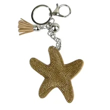 Красочные с искусственным бриллиантом, морская звезда брелок металлический кулон Для мужчин и Для женщин автомобиля кольцо для ключей с сумочкой кулон подарок на праздник