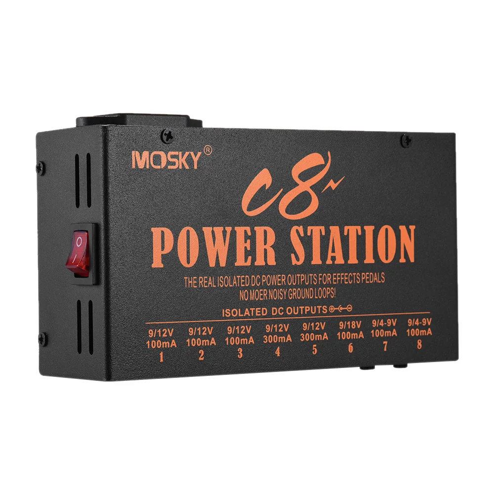 UK Plug Mosky C8 гитарный эффект педаль питания 8 изолированных выходов 4-9 в Ddjustable 12 в 18 в дополнительное напряжение гитарная педаль электростанция - Цвет: UK Plug