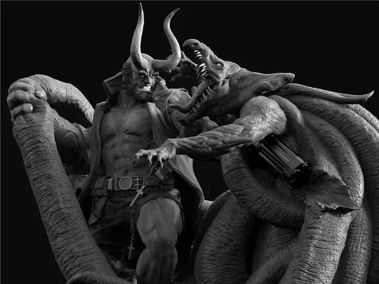 Hellboy 3D Печатный файл для ЧПУ резьба рельеф Гараж Комплект Модель маршрутизатор STL формат GK T0020