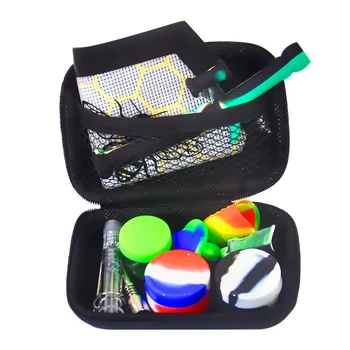 

TOPPUFF Wax Oil Vaporizer Kit Silicone Container Glass Storage Stash Jar Non-Stick Silicone Dab Mat Metal Dabber Carving Tool