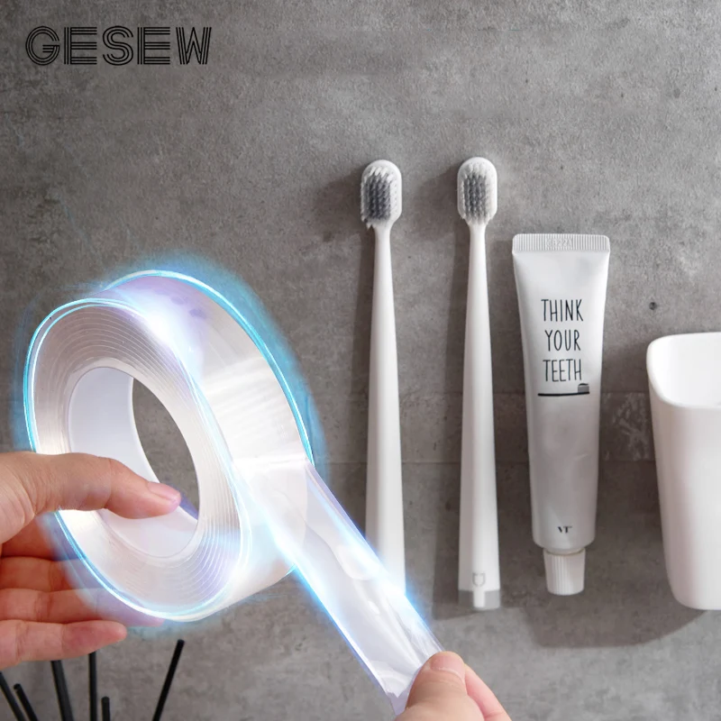 

GESEW Multifunctional Nano Tape No Trace Washable Reusable TapesTransparent Double-Sided Adhesive Home Bathroom Accessories Sets
