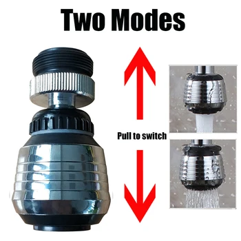 ZhangJi 360 Rotating Water Saving Tap Connector Dual Mode Kitchen Faucet Aerator Diffuser Bubbler Filter Shower Head Nozzle 1