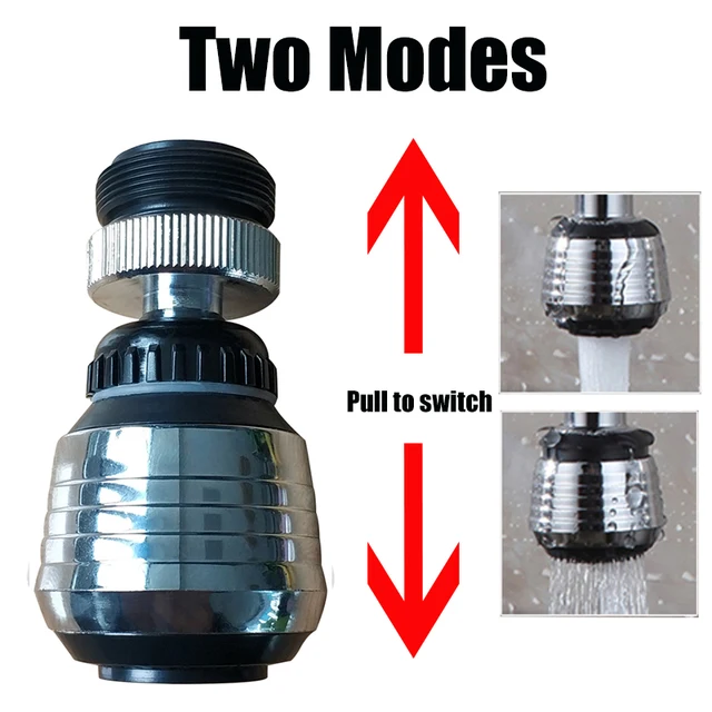 ZhangJi 360 Rotating Water Saving Tap Connector Dual Mode Kitchen Faucet Aerator Diffuser Bubbler Filter Shower Head Nozzle 1