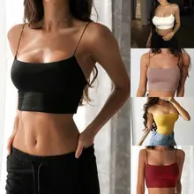 Новые Модные женские сексуальные короткие топы, летние однотонные майки, Женские повседневные топы без рукавов