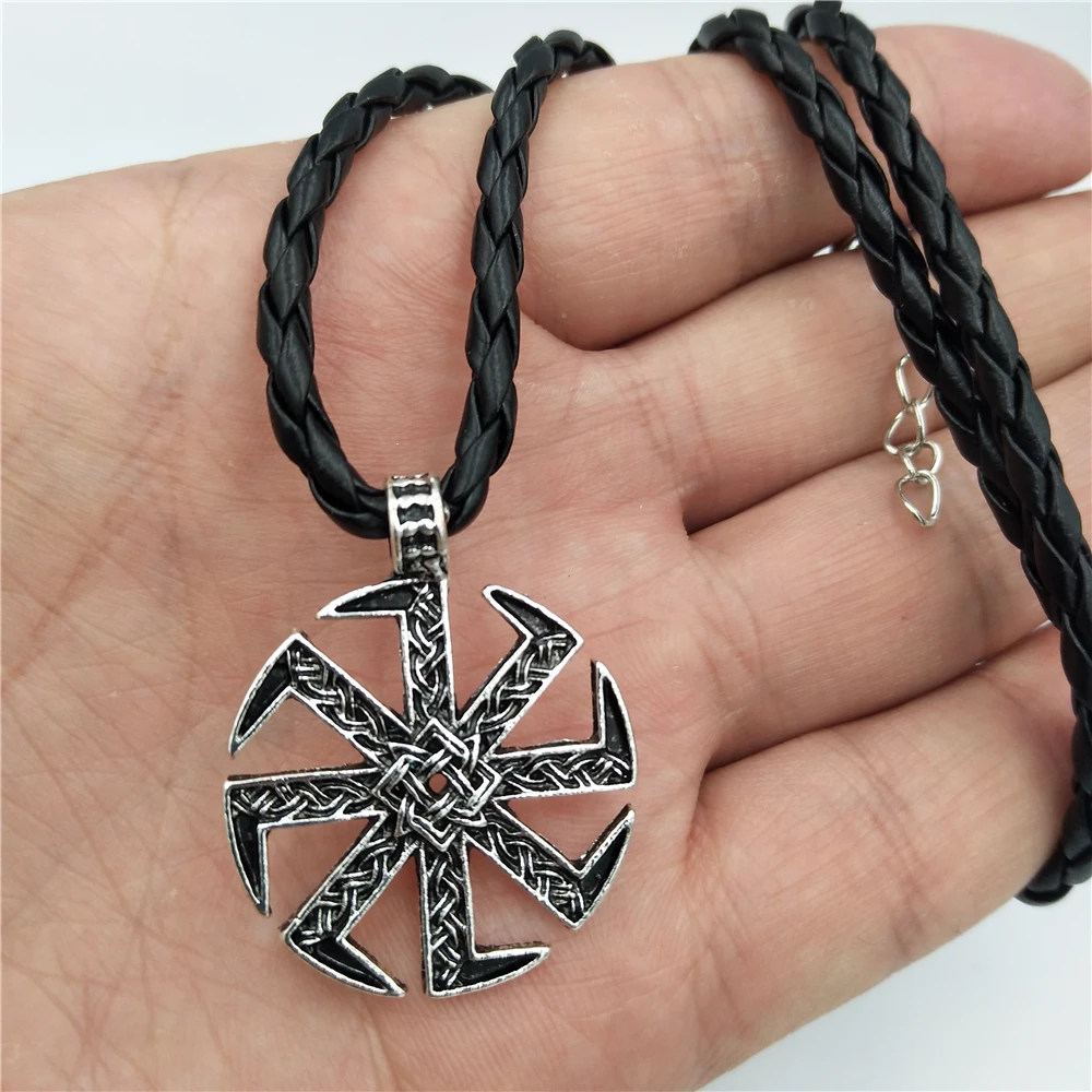 Фото Славянские амулет Коловрат языческая подвеска Sunfiower Talisman норвежские ювелирные изделия ожерелье и подвески славянский символ ожерелье Бесплатная доставка №3
