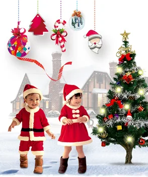 

New fashion children's Christmas service Europe and America Santa Claus clothes for boys and girls Christmas costumes